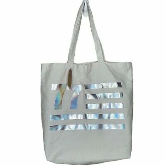 ✨HP✨American Eagle Outfitter AEO Metallic Holographic Canvas Tote Bag✨ - Picture 1 of 10